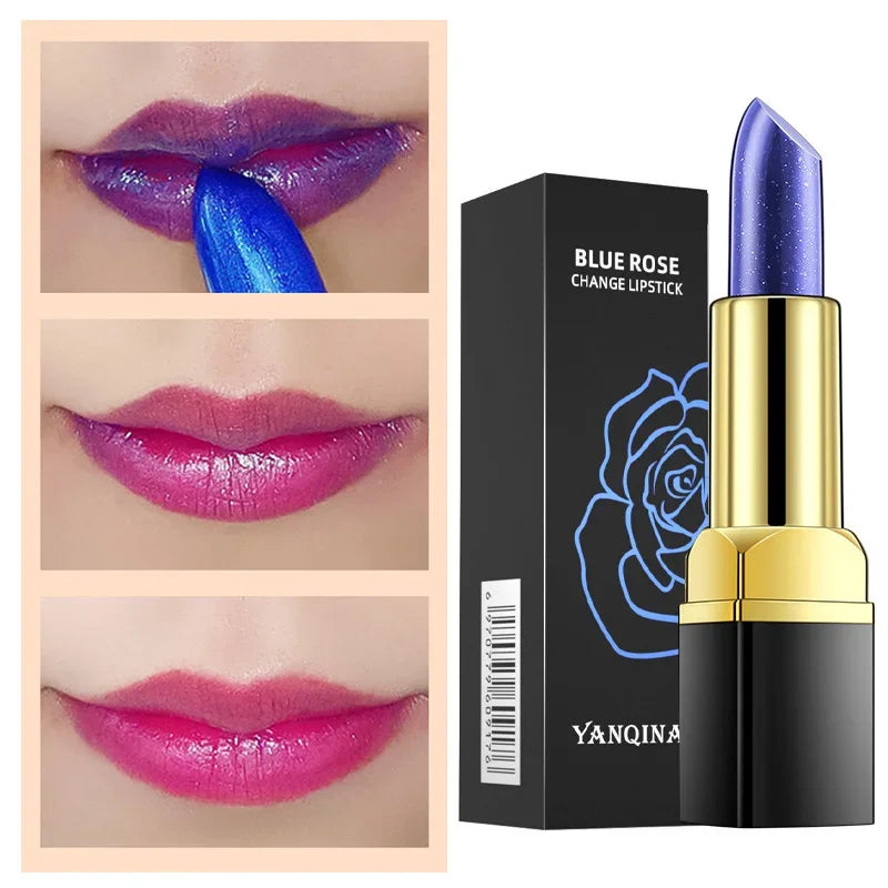 YANQINA Blue Temperature Color Changing Lipstick Waterproof Long-Lasting Non-Fading Non-Transfer Moisturizing Lip Stain...