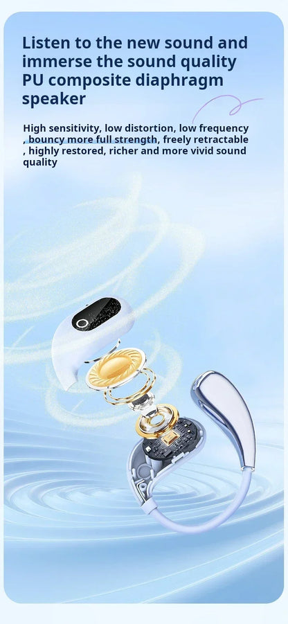 Origin Bluetooth Wireless Earphones AI Real Time Translation Earbuds for Xiaomi OWS Ear Hook Headset HD Call Music Headphone - Kimlud