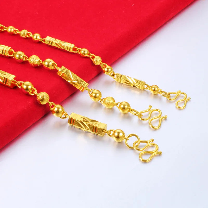 Men's Electroplated 18K Gold Necklace Hexagonal Buddha Bamboo Chain Exquisite Jewelry Clavicle Necklace Birthday Gift - Kimlud