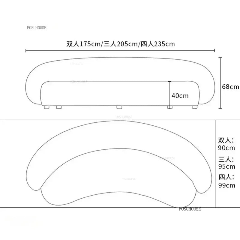 Curved Living Room Sofas Designer Beauty Salon Sofa Clothing Store Rest Area Reception Sofa Cream Style Living Room...