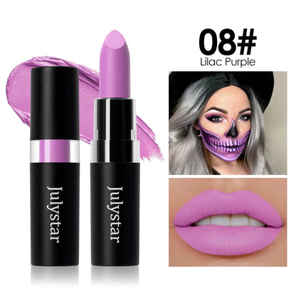 12 Colors Waterproof Blue Matte Lipstick Makeup Green Black Lipstick Long-lasting Purple Lip Stick Halloween Cosmetics for Women