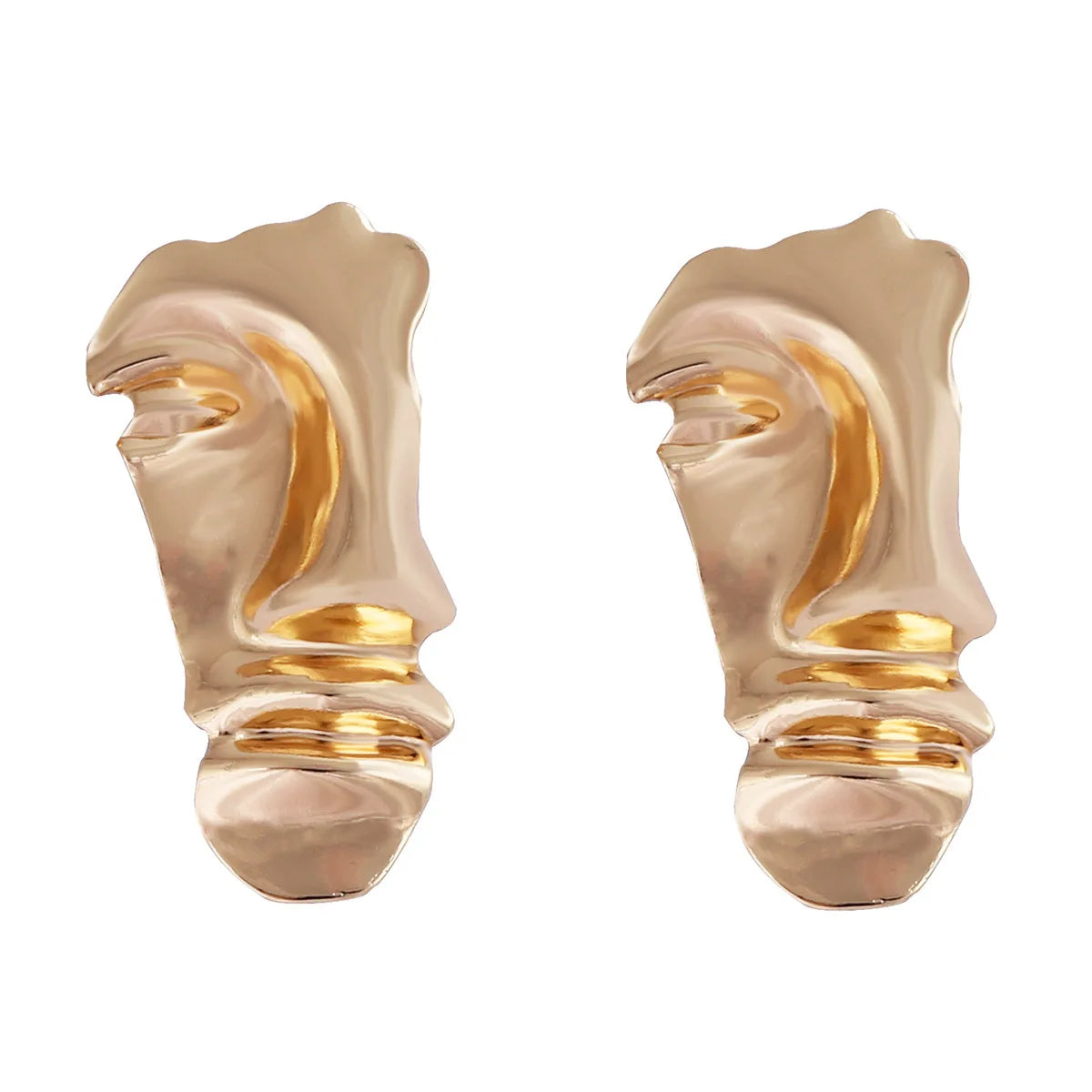 Digadagu Simple Portrait Face Stud Earrings Metal Exaggerated Earrings New Women's Daily Jewelry AccessoriesZAA