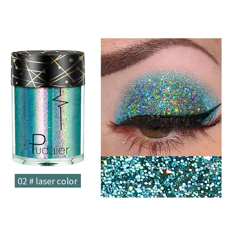 36 Colors Monochrome Eyeshadow Glitter Sequins High Gloss Face Body Glitter Pearlescent Easy-to-color Eye Shadow...