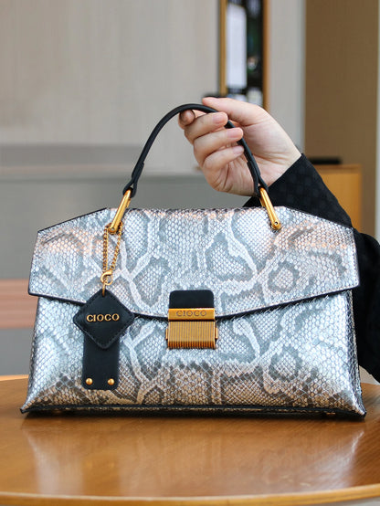 2026 New Retro Blue Snake-Shaped High-Grade Handbag Fashion Luxury Handbag Lightweight Large-Capacity One-Shoulder...