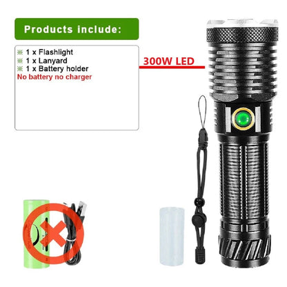 Newest 10000LM Ultra Powerful Rechargeable Flashlight 8000W Torch High Power LED Flashlights 3500M Long Range Tactical Lantern