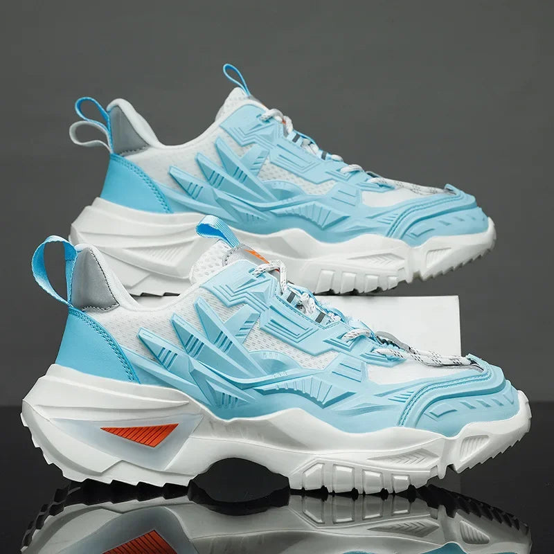 Men's Breathable Sports Casual Shoes Summer Trendy Black Heightening Dad Style Sneakers Mesh Uppers Rubber Soles Comfortable - Kimlud