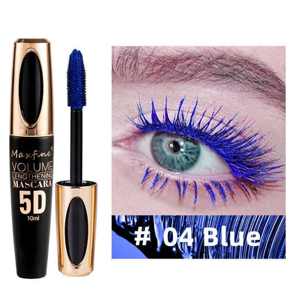 MAXFINE 5D Silk Fiber Eyelash Mascara, the Black Amount and Length of Mascara Are Strong and Lasting, Waterproof and Non-caking