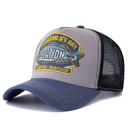 Hot Sale Unisex Summer Fishing Cap Breathable Mesh Trucker Hat Men Women Big Fish Fisherman Sports Snapback Hat Outdoor Cap