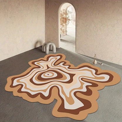 Creative Design Living Room Decoration Carpet Irregular Rainbow Rugs for Bedroom Fluffy Soft Dopamine Plush Rug Home Thick Mat