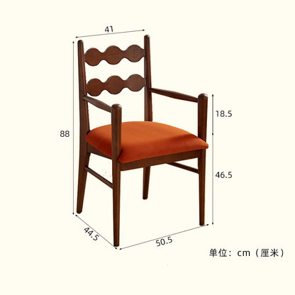 Solid Wood Dining Chair Household French Makeup Soft Bag Armrest Chair Light Luxury Balcony Backrest Silla Comedor Furniture - Kimlud