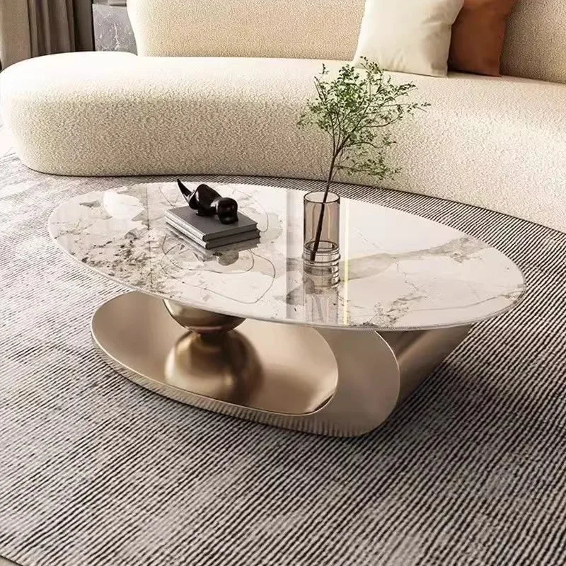 Modern Slate Desktop Metal Coffee Tables Minimalist Designer Home Living Room Furniture Italian Oval Table Luxury Tea...