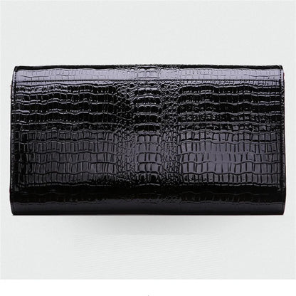 Alligator Pattern Women Cow Leather Clutch Bag Patchwork Crocodile Ladies Cowhide Shoulder or Crossbody Bags | Kimlud...