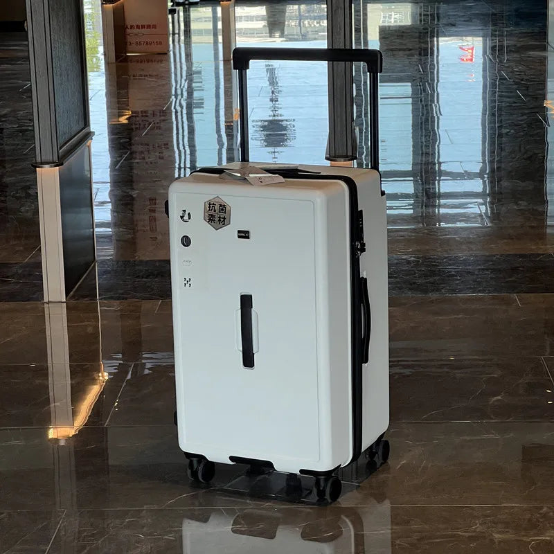 Fashion Wide Handle Large Capacity 32inch Rolling Luggage Trunk Women Hardside Travel Suitcase With Brake Wheels