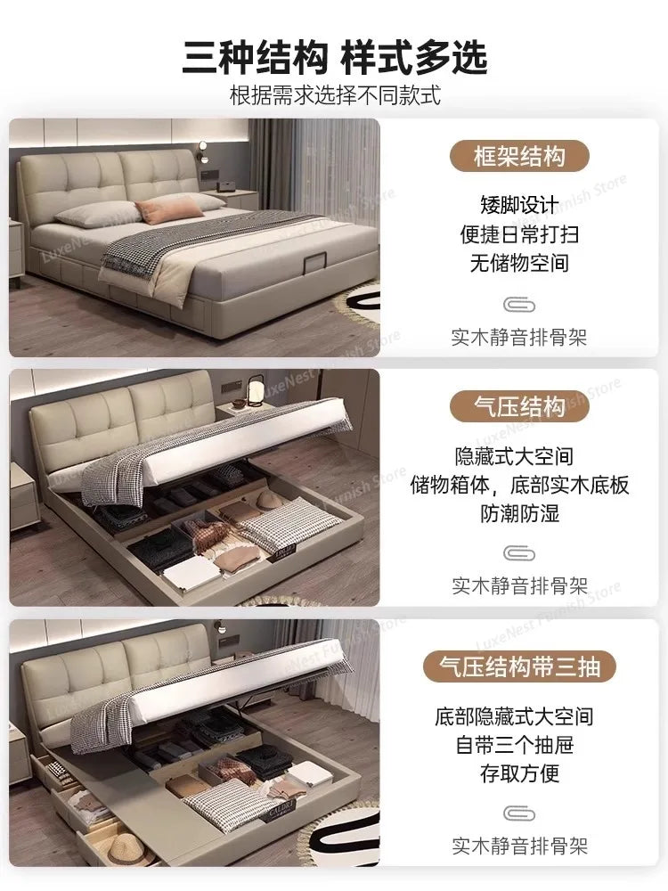 Barrier Accessories Double Bed Mattresses Stuff Luxury Bedroom Double Bed Headboards Loft Letto Matrimoniale Furniture Home