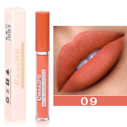 Nude Velvet Matte Lipstick Long Lasting Waterproof Rendering Non-stick Cup Makeup Lip Glaze Lips Liner Pencil Woman Cosmetics