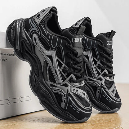 Men's Spring and Summer New Mesh Breathable Versatile Casual Sports Fashion Fried Street Thick-soled Heightening Dad Shoes