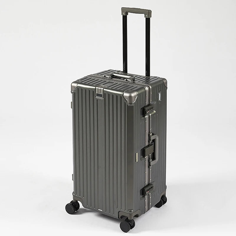 Aluminum Frame Suitcase TSA Password Trolley Case 36 inch Large Capacity Luggage with USB Cup Holder 20" 30" Travel Suitcases - Kimlud