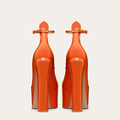 New Brand Women's Shoes Super High Heel Party Fashion Thick Sole Leather Shoes Bridal Shoes Wedding Party Shoes Women Summer