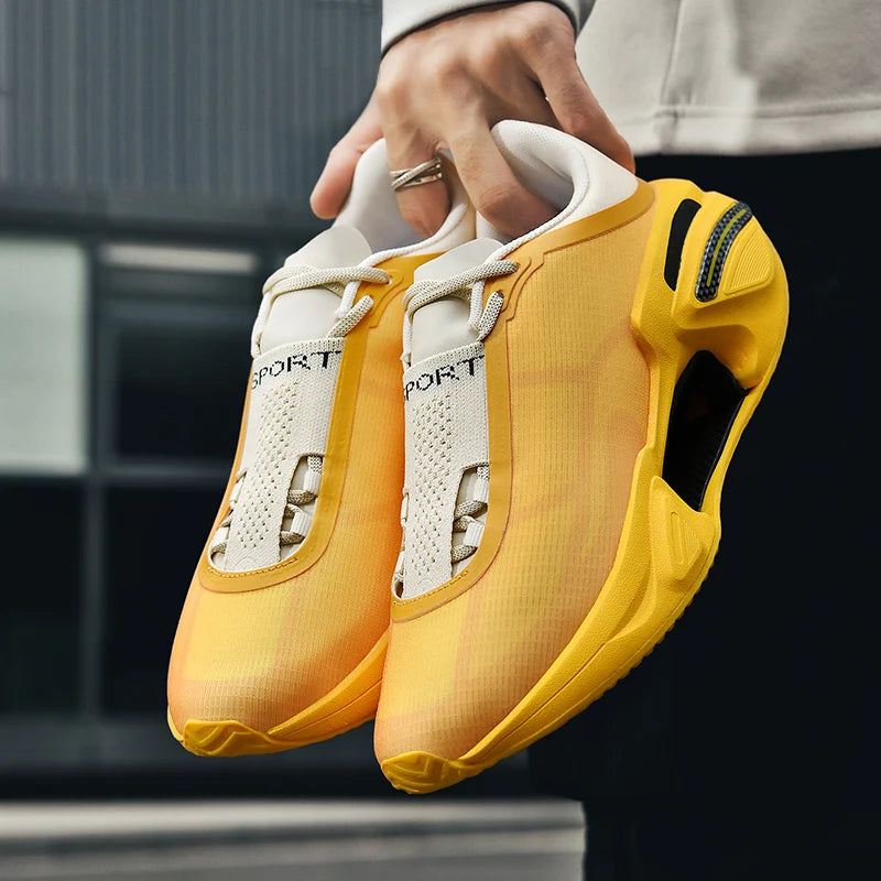 Men's Basketball Shoes Breathable Cushioning Non-Slip Wearable Runing Shoes Gym Training Athletic Basketball Sneakers for Women