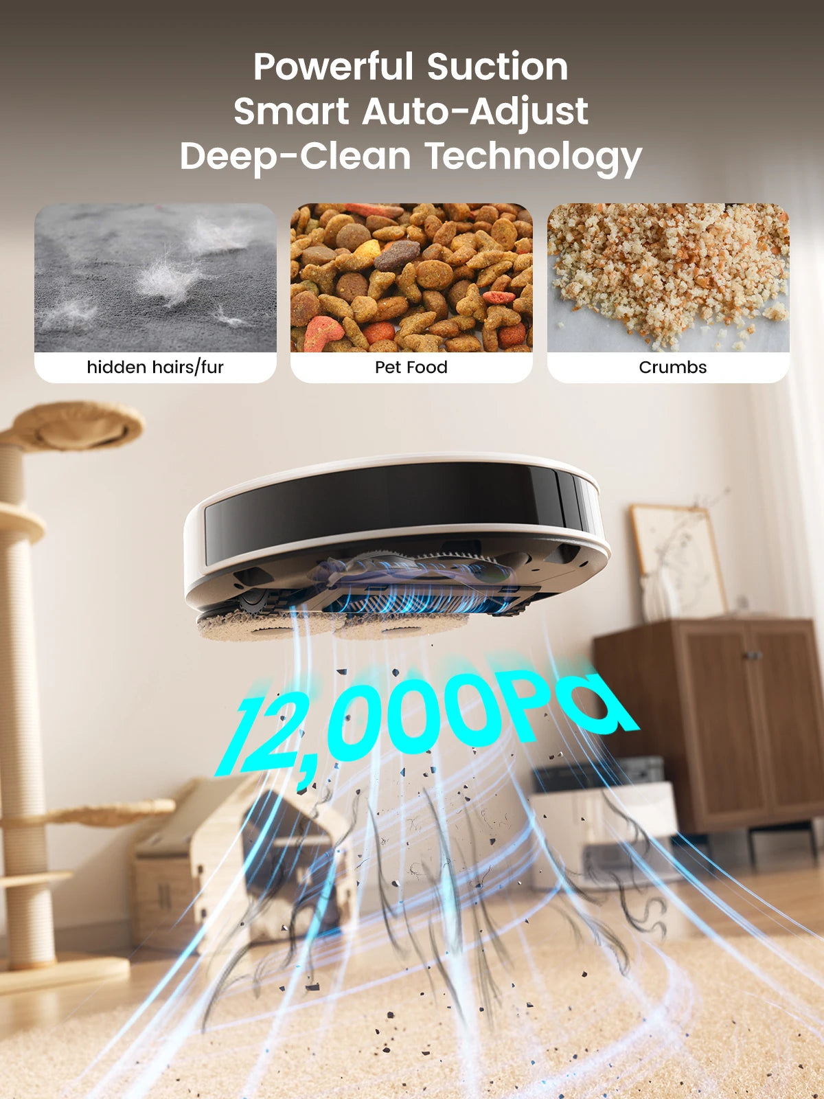 LEFANT M3 M3L Robot Vacuum Cleaner with Mapping, 12000Pa Suction, Emptying Station, Automatic Washing and Drying, DTOF Laser