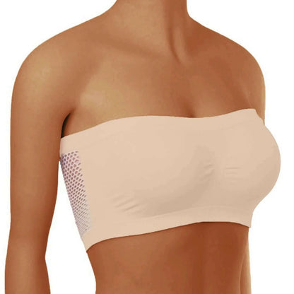 Ladies’ Stretch Strapless Bra Chest Wrap Bandeau Unlined Seamless Fashionable Breathless Soft Bra Suitable For One-Shoulder Tops