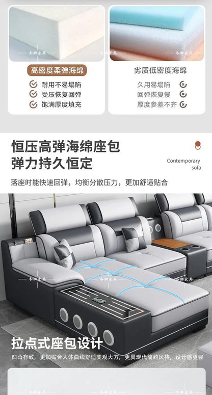 Fabric sofa modern simple living room combination large and small apartment furniture cat scratching skin leave-in technology cl