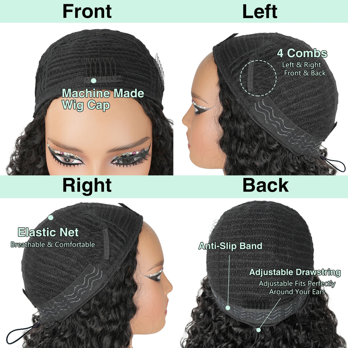 New Arrival 250 Density Burmese Curly Brazilian Kinky Curly Machine Half Wig Seamless Flip Over Headband 3 IN1...