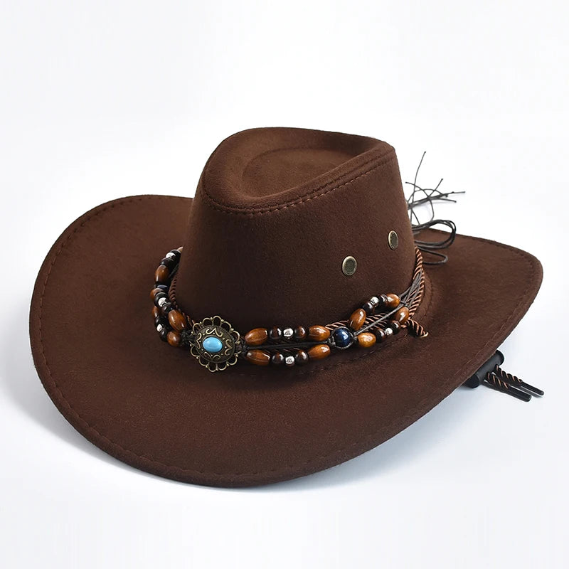 Vintage Big-edge Western Cowboy Hats for Men Women Artificial Suede Gentleman Cowgirl Jazz Hat Sombrero Hombre Cap |...