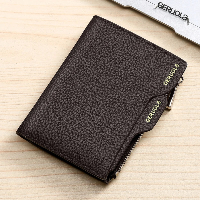 RFID Anti-Theft Brush New Three Fold Multi Fold Genuine Leather Cowhide Wallet Multifunctional anti Tamper Magnetic Card...