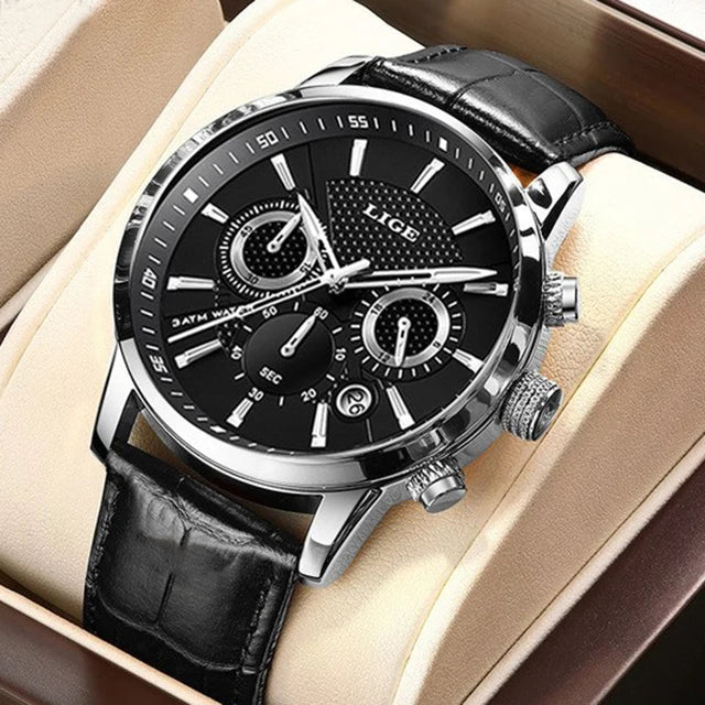 LIGE Fashion Automatic Date Men Quartz  Watches Top Brand Luxury Male Clock Chronograph Sport Mens Wrist Watch Relogio Masculino