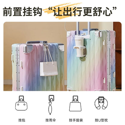 20 inch luggage case, new large capacity suitcase, 24 aluminum frame travel case, durable password box