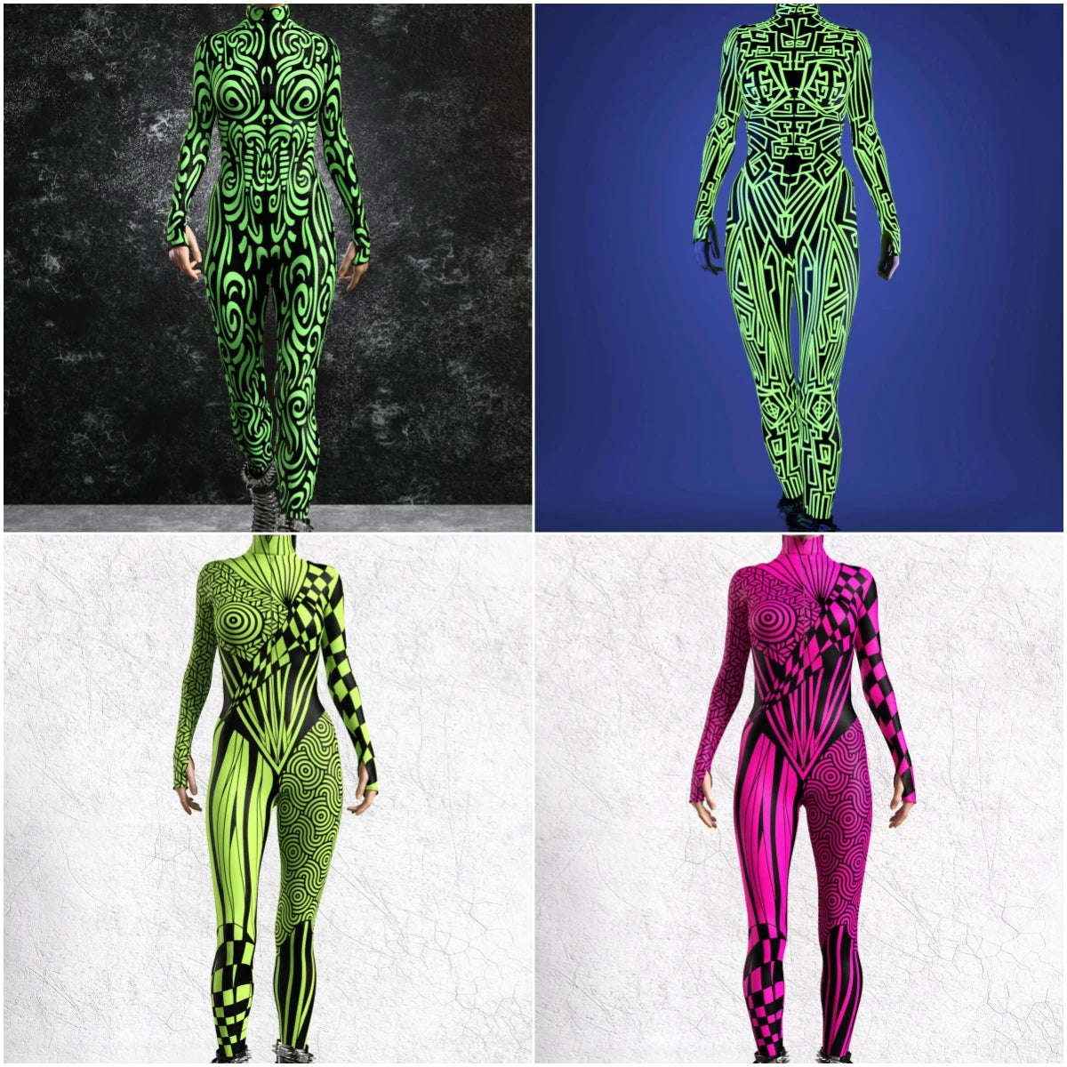 Women 3D Painted Cosplay Jumpsuit Cyberpunk Muscle Bodysuit Halloween Carnival Party Performance Zentai Suit Aerial Yoga