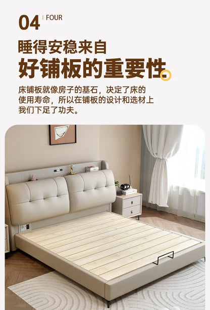 Double 1.8m Beds Storage Headboard Upholstery Minimalist Drawers Beds Frames Multifunctional Muebles Para El Hogar Furniture