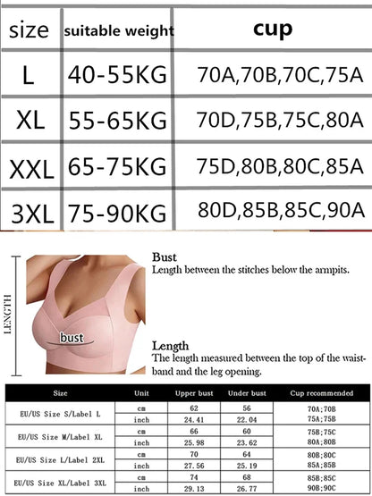L-6XL Women Breathable Sport Bras Plus Size Seamless Bra Bralette Backless Lady Brassiere Vest Female Shock-Proof...