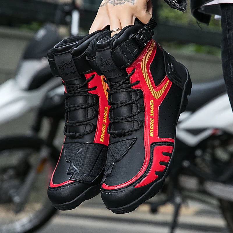 Motorcycle Boots Men Breathable Anti Slip Motorbike Cycling Ankle Length Shoes Man Motorcycle Riding Boots Motos Sports Boot - Kimlud