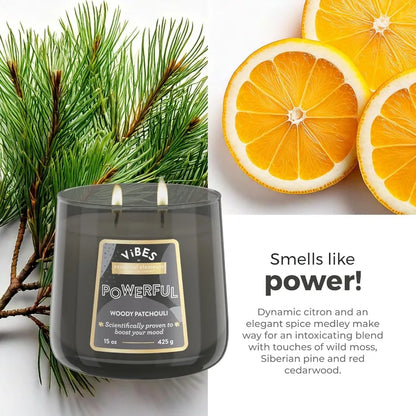 CandleLite Vibes Woody Patchouli MoodEnhancing Scented Candles 15 oz Jar for Home Ambiance Aromatherapy Relaxation HandPoured i