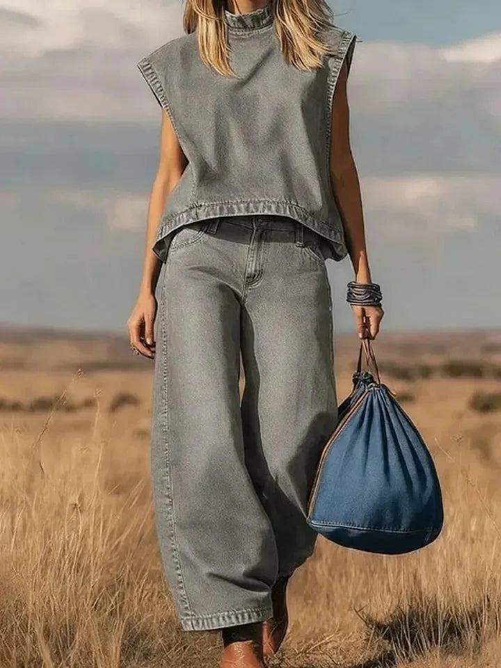 Women Sleeveless Denim Vest Oversized Ripped Denim Vest Cropped Buttoned Denim Vest Lightweight Jean Gilet Chic Trendy - Kimlud