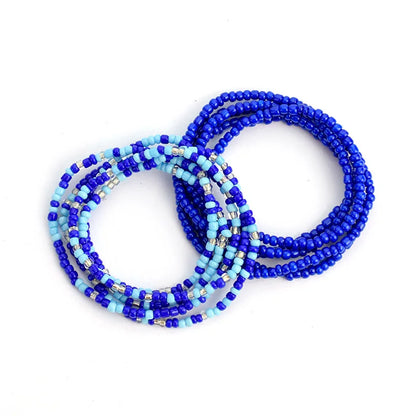 2 Pcs Sexy Summer Waist Bead Chains African Belly Beads Colorful Beach Bikini Body Belly Chain Elastic Jewelry for Women Girls - Kimlud