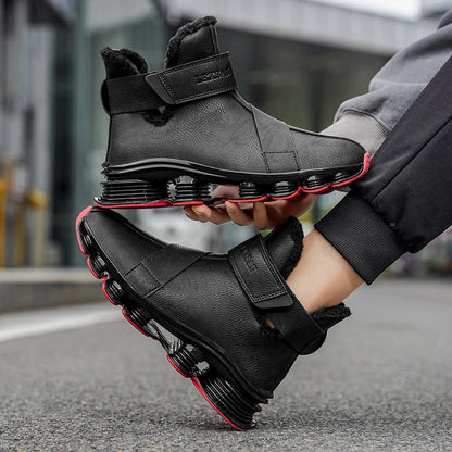 Men's Warm Winter Boots Waterproof Non-Slip Plush Lined Sneaker Shoes Winter Slippers Comfortable Male Tenis Boots