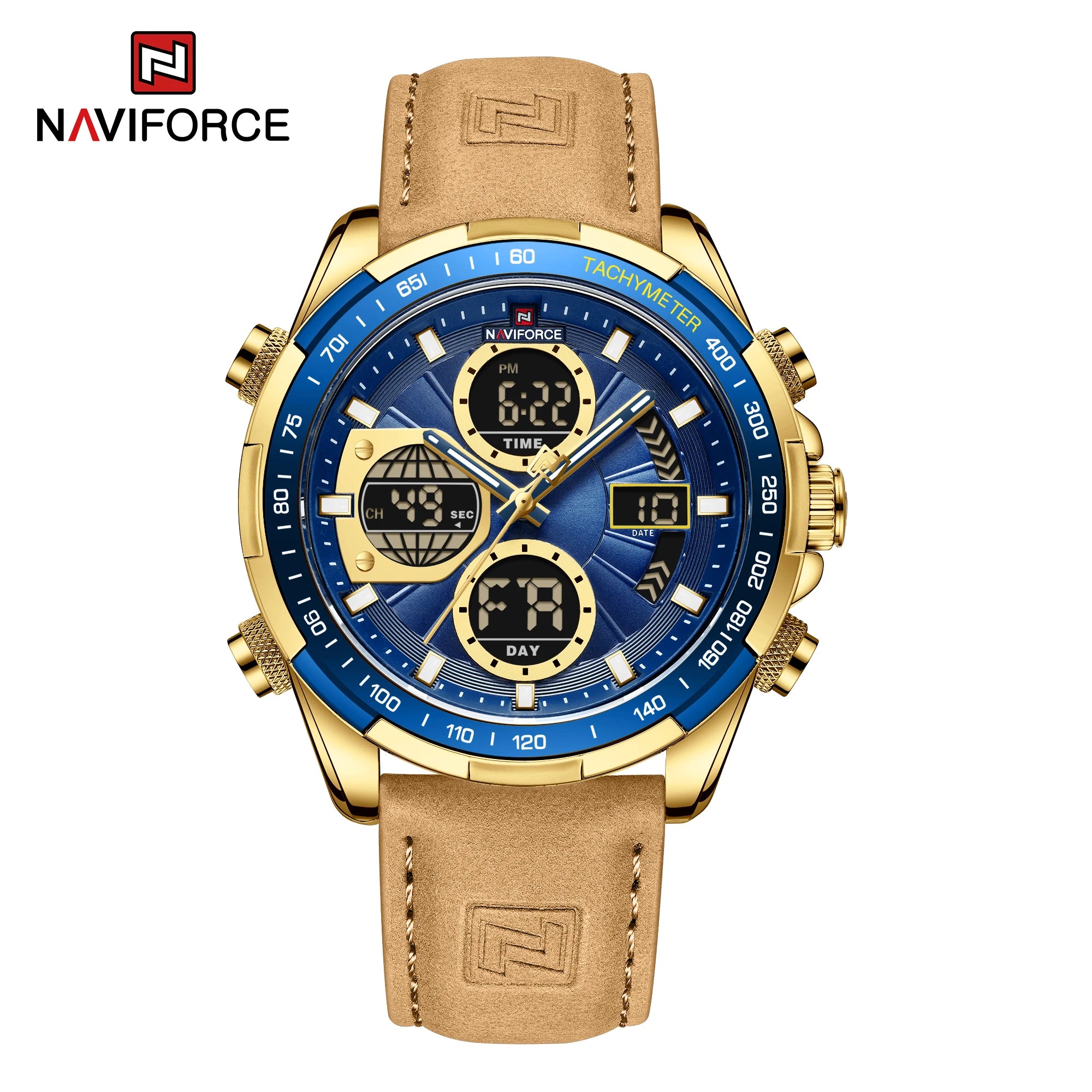 NAVIFORCE Fashion Military Watches for Men Luxury Original Sports Chronograph Watch Waterproof Quartz Clock Digital WristWatch - Kimlud