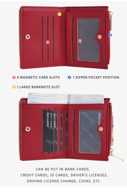 Baellerry New Short Women Wallets Simple Card Holder Zipper Female Coin Purse High Quality Slim Card Bag For Girls - Kimlud