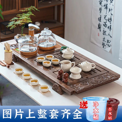 Kung Fu Ceremony Tea Tray Rectangle Drainage Pot Drip Accessories Luxury Tea Tray Hospitality Valet Bandejas Home Decorationgs - Kimlud