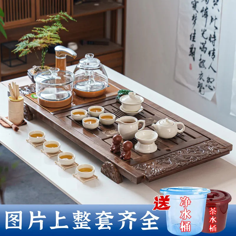 Kung Fu Ceremony Tea Tray Rectangle Drainage Pot Drip Accessories Luxury Tea Tray Hospitality Valet Bandejas Home Decorationgs - Kimlud