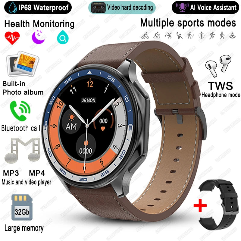 For OPPO Watch X High-End Business Watch Men 32Gb Memory Video Playback Smart Watch Sports Fitness Waterproof Bracelet 2025 New