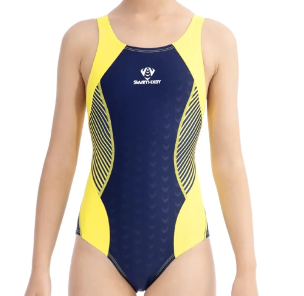 Girls' Competition Swimsuit High Performance Sharkskin Triangle Racing Swimsuit Quick Dry Training Swimwear - Kimlud