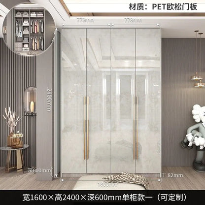 Support Storage Wardrobes Glass Door Shelves Organizers Luxury Wardrobe Bedroom Storage ClothesCupboard Armoires home Furniture - Kimlud