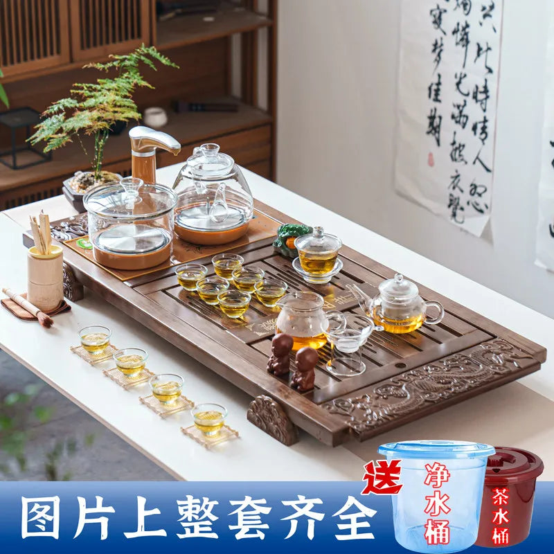 Kung Fu Ceremony Tea Tray Rectangle Drainage Pot Drip Accessories Luxury Tea Tray Hospitality Valet Bandejas Home Decorationgs - Kimlud
