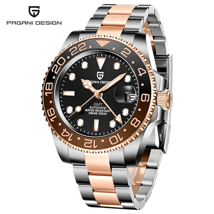 PAGANI DESIGN V4 GMT Watches Men's Luxury Automatic Mechanical Wristwatch Sapphire Glass 40MM Stainless Steel Waterproof Watch