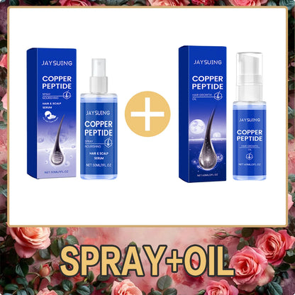 Copper Peptide Shampoo Hair Growth Serum Scalp Nourishing Spray Anti Hair Loss Essence Oil Strengthen Roots Dense Hair Care Set - Kimlud