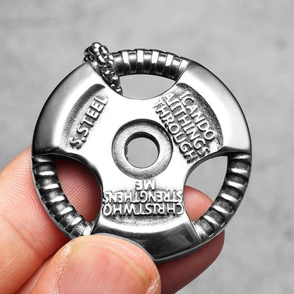Dumbbell Pads Men Necklace With Pendant Fitness Gym Stainless Steel Jewelry Punk HipHop New In for Male Women Gifts Wholesale